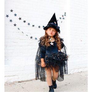 Kids Witch Costume - Black and Gold